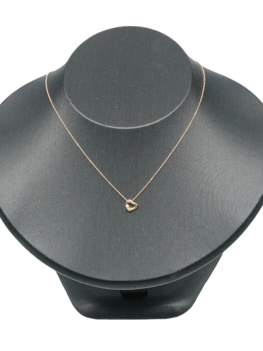 TIFFANY&Co. Open heart Necklace 0.3" model K18 Pink Gold 1.6g Women